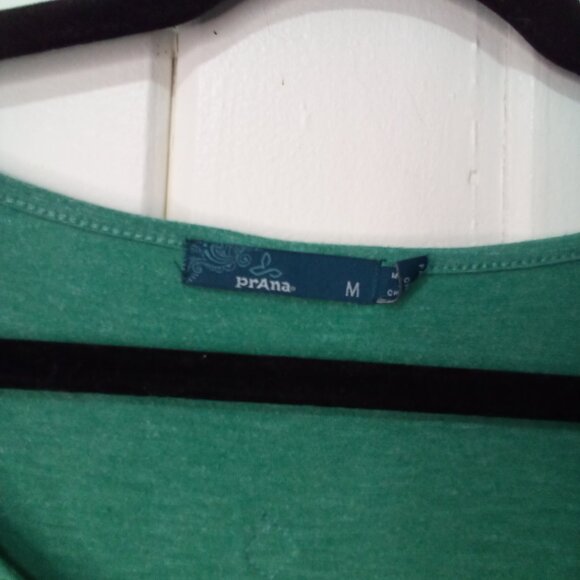 Prana Dress Women M Short Sleeve Embroidery Cinch Waist Athleisure Green Yellow - Picture 11 of 15